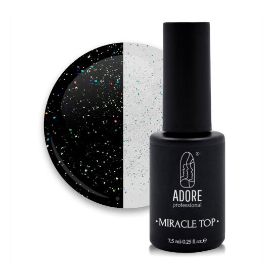 ADORE. Miracle Top coat, №01, Golographic glitter, 8 ml. Топ з голографiчним сяйвом