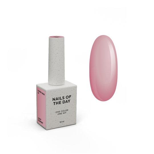 NOTD. Cover Base, NEW Formula, Light pigment #46, 10 ml, напівпрозора припилено-рожева база