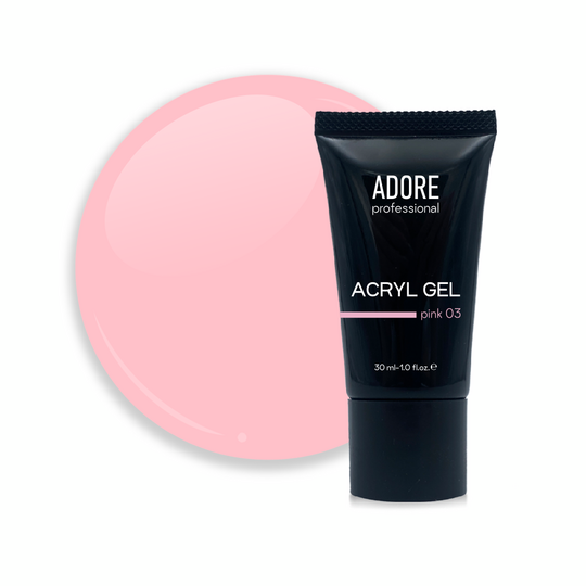 ADORE. Аcryl Gel, #3, pink, 30 ml, clear. Акрил-гель, рожевий