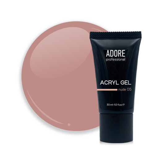 ADORE. Аcryl Gel, #5, nude, 30 ml, clear. Акрил-гель, натурально-бежевий