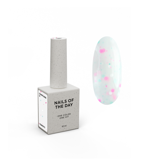 NOTD. Cover Base Confetti , NEW Formula #41, 10 ml, насичена молочна база з конфетті