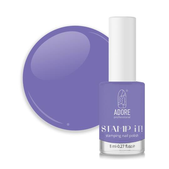 ADORE. Stamping nail polish, №18, Thistle, 8 ml. Лак для стемпінгу, світло-бузковий