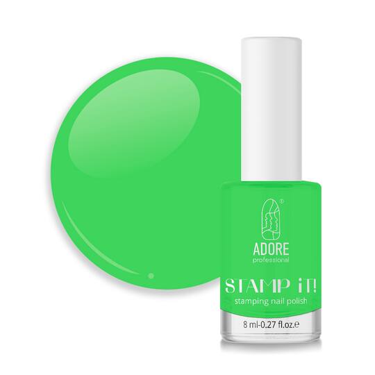 ADORE. Stamping nail polish, №16, Lime, 8 ml. Лак для стемпінгу, салатовий неон