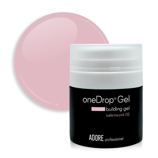 ADORE. One Drop Gel, 30 g, #02, Ballerina pink. Гель для нарощування, світло-рожевий