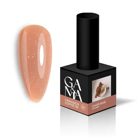 GA&MA. Colored base #58, Cinnamon Coffee, 15 ml, кольорова база, Кава з корицею