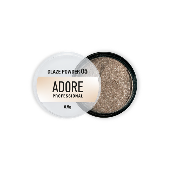 ADORE. Glaze Powder #05, 0.5 g. Дзеркальна втирка-глазур, тепла срібляста