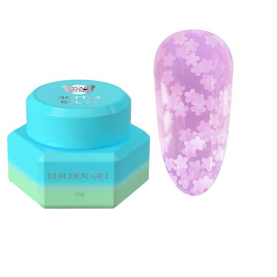 You Are Cute. Bottle Gel #21, 15 ml, рідкий гель з білими квіточками