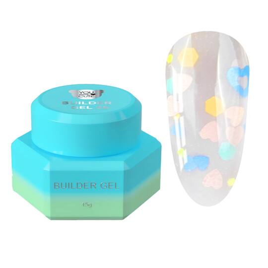 You Are Cute. Builder Gel #25, 15 ml, гель для нарощування з кольоровими сердечками