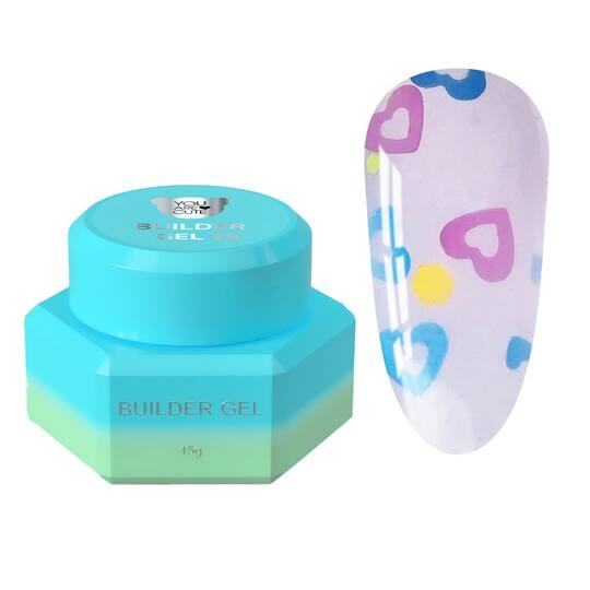 You Are Cute. Builder Gel #26, 15 ml, гель для нарощування з кольоровими сердечками