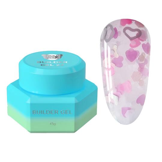 You Are Cute. Builder Gel #27, 15 ml, гель для нарощування з кольоровими сердечками