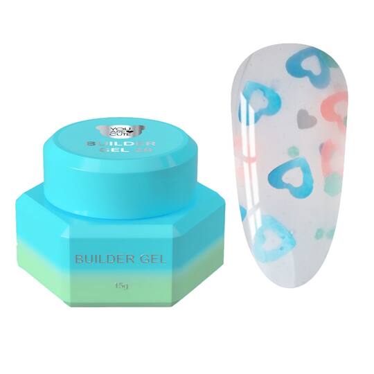 You Are Cute. Builder Gel #28, 15 ml, гель для нарощування з кольоровими сердечками