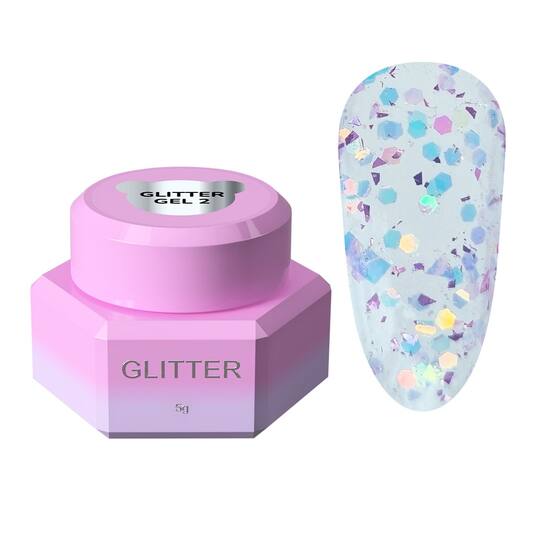 You Are Cute. Glitter Gel #02, 5 ml, Блискітки для нігтів