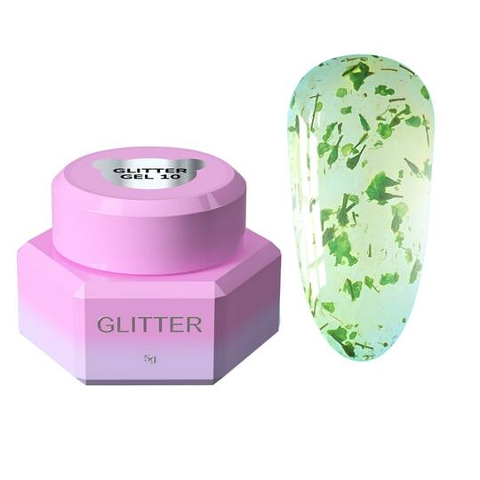 You Are Cute. Glitter Gel #10, 5 ml, Прозорий гель з сухоцвітами