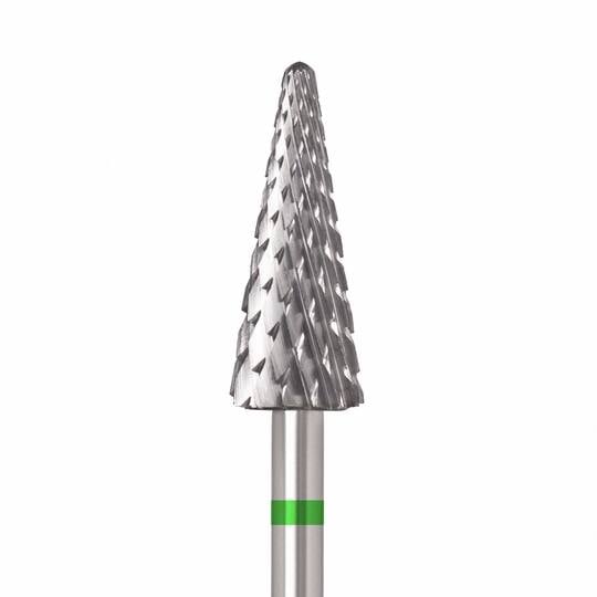 Ülka. Carbide nail bit, cone, green, Ø 6 mm / роб. частина 15 mm, Фреза твердосплавна "Конус" зелена
