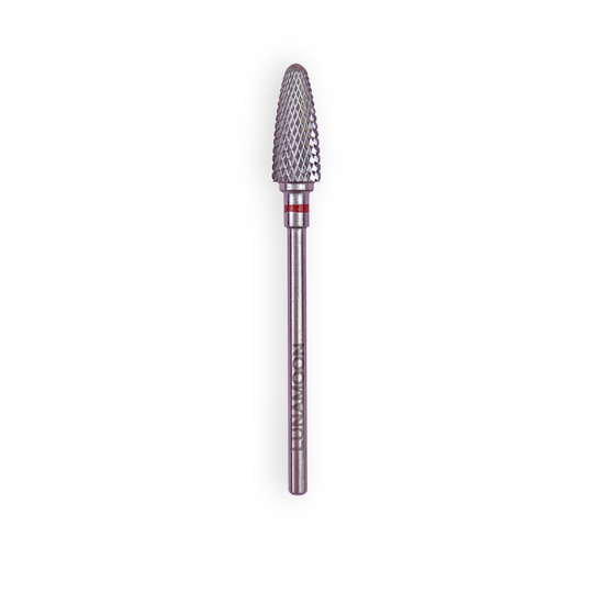 LUNAmoon. Carbide nail bit, corn, red, Фреза твердосплавна "Кукурудза", червона, Ø 5.8 mm