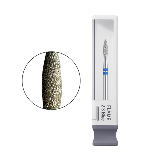 GA&MA. Carbide Pro nail drill bit, Flame, Blue. Фреза алмазна "Полум'я", синя, Ø 2.3 мм