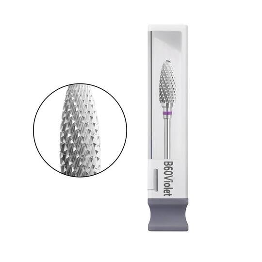 GA&MA. Carbide Max nail drill bit, B60Violet. Фреза твердосплавна "Кукурудза", фіолетова, Ø 6 мм