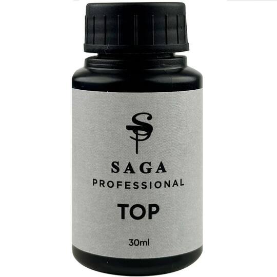 SAGA. No Wipe Top "Titanium", no UV-filters, 30 ml. Топ без липкого шару без УФ-фільтрів