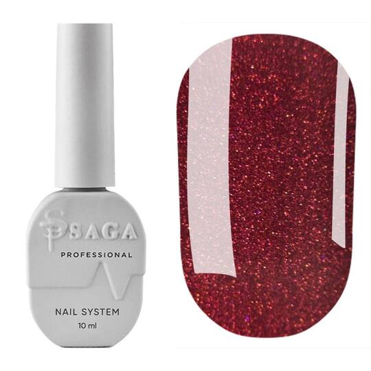 SAGA. Gel Polish "Love Red", #01, 10 ml. Гель-лак з шимером