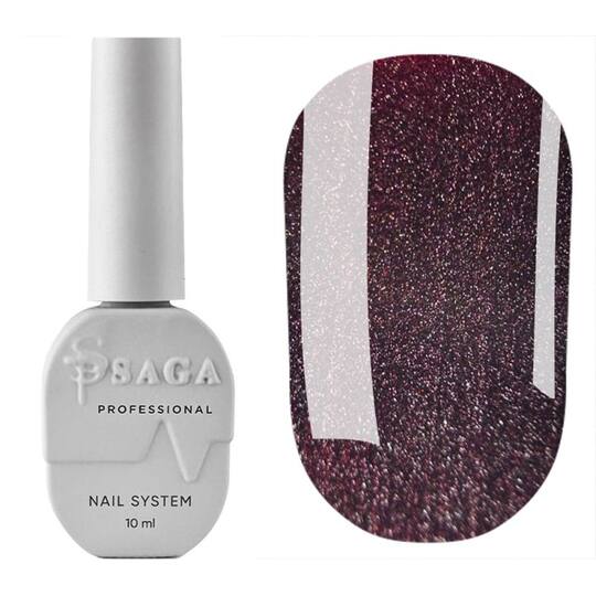 SAGA. Cat's Eye Gel Polish "Love Red", #04, 10 ml. Гель-лак "Котяче око"
