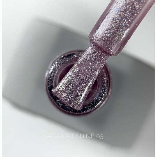 SAGA. Cat's Eye Gel Polish "Cat Shine", #03, 10 ml. Гель-лак "Котяче око"