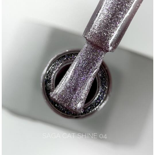 SAGA. Cat's Eye Gel Polish "Cat Shine", #04, 10 ml. Гель-лак "Котяче око"