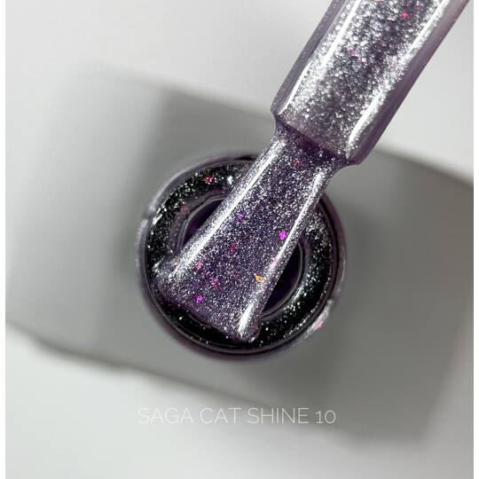 SAGA. Cat's Eye Gel Polish "Cat Shine", #10, 10 ml. Гель-лак "Котяче око"