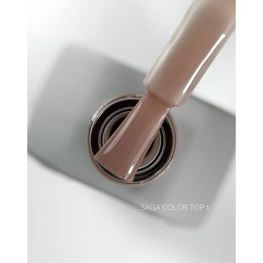 SAGA. Color Top, no wipe, #1, 10 ml. Кольоровий топ без липкого шару