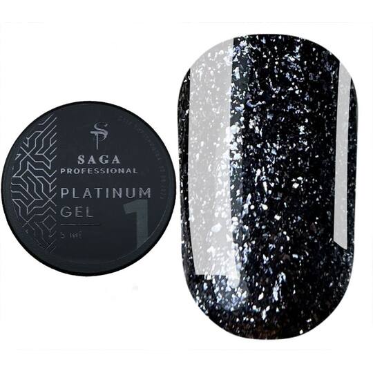 SAGA. Platinum Paint Gel, #01, 5 g. Гель-фарба з поталлю