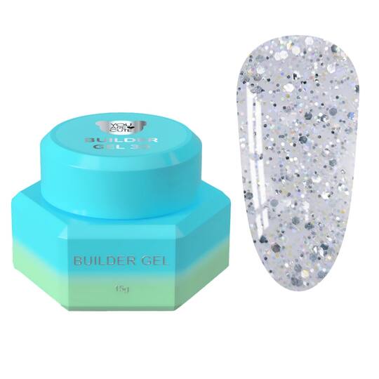 You Are Cute. Builder Gel #30, 15 ml, гель для нарощування з блискучими частинками