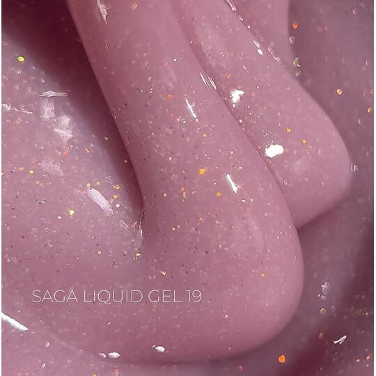 SAGA. Liquid Gel, 15 ml, #19. Рідкий гель для укріплення та нарощування з шимером