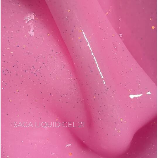 SAGA. Liquid Gel, 15 ml, #21. Рідкий гель для укріплення та нарощування з шимером