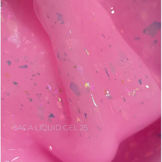 SAGA. Liquid Gel, 15 ml, #25. Рідкий гель для укріплення та нарощування з шимером