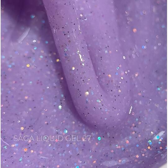 SAGA. Liquid Gel, 15 ml, #27. Рідкий гель для укріплення та нарощування з шимером