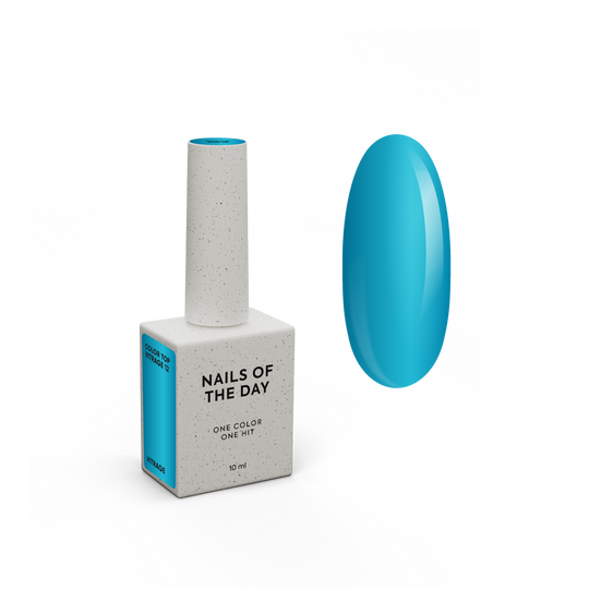 NOTD. Color Top, Vitrage #12, 10 ml. Вітражний топ без липкого шару, напівпрозорий насичений блакитний
