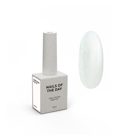 NOTD. Cover Base Milk with silver shimmer #04, NEW Formula, 10 ml, молочна база з сріблястим шимером