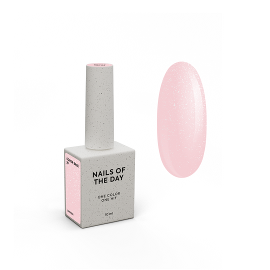 NOTD. Cover Base, NEW Formula #29, 10 ml, ніжно-нюдова камуфлююча база зі срібним шимером