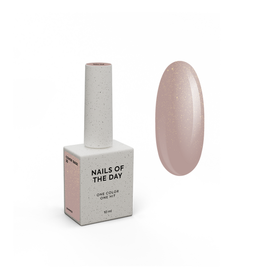 NOTD. Cover Base, NEW Formula #30, 10 ml, нюдюва камуфлююча база з золотим шимером