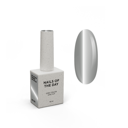 NOTN. Korean "Cat eye" Gel Polish #05, 10 ml, гель-лак "котяче око" сріблястий
