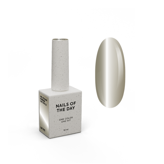 NOTN. Korean "Cat eye" Gel Polish #12, 10 ml, гель-лак "котяче око" холодний бежевий