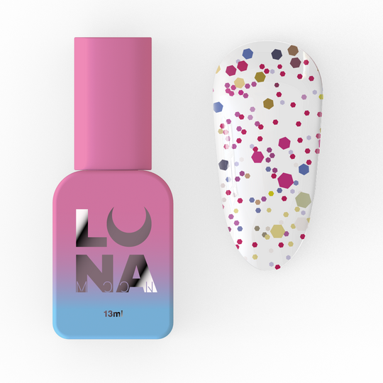 LUNAmoon. Confetti Top Coat, 13 ml, топ з кольоровими шестигранниками