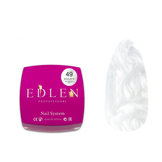 EDLEN. Builder gel Pearl #49, 15 ml. Гель для нарощування з перламутром