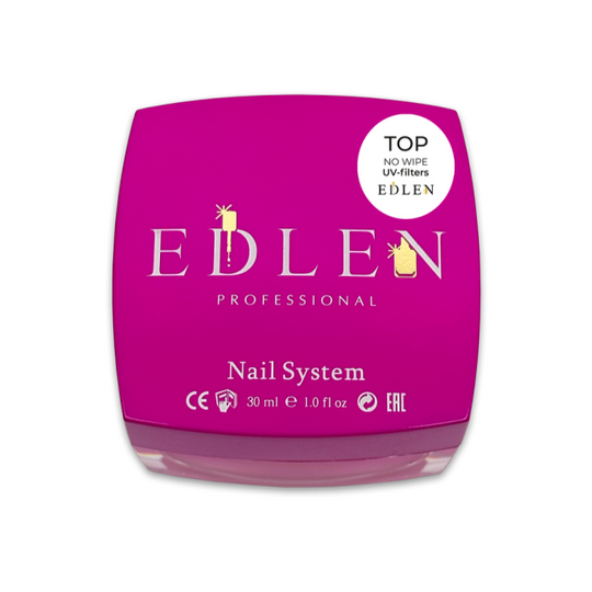 EDLEN. No Wipe Top, with UV-filters, 30 ml, топ без липкого шару з УФ-фільтрами, для світлих відтінків