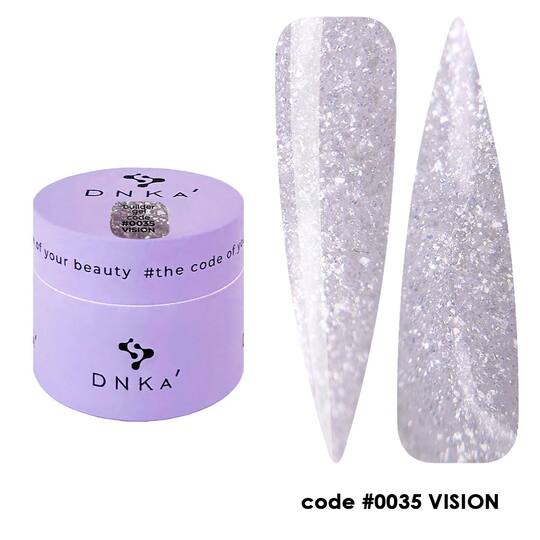DNKa’. Builder Gel Vision #0035, 15 ml, гель для моделювання з блискітками