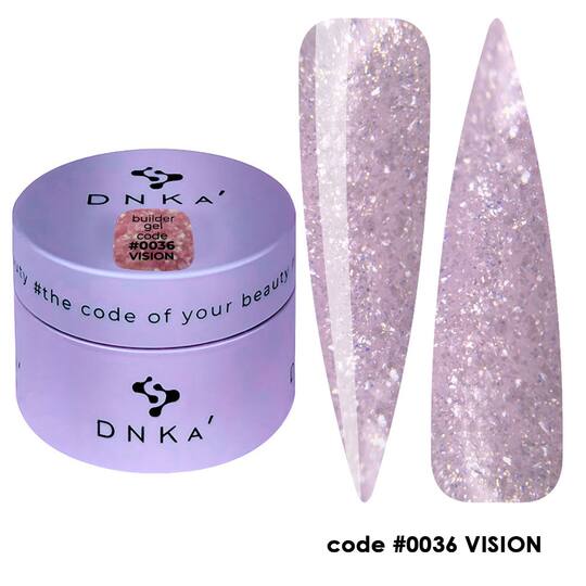 DNKa’. Builder Gel Vision #0036, 30 ml, гель для моделювання з блискітками
