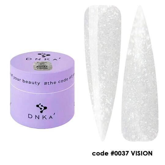 DNKa’. Builder Gel Vision #0037, 15 ml, гель для моделювання з блискітками