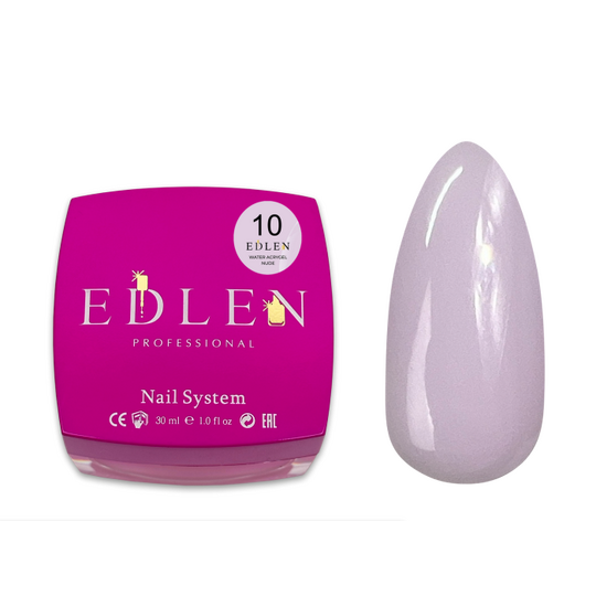 EDLEN Water Acrygel NUDE №10, 30 ml, рідкий гель, молочно-фіолетовий