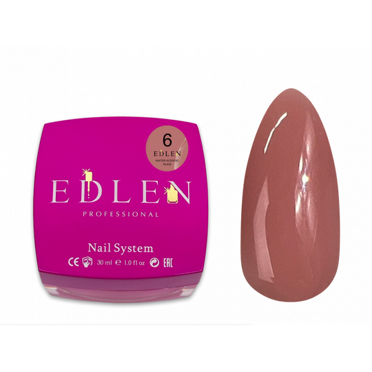EDLEN Water Acrygel NUDE №06, 30 ml, рідкий гель, нюдовий