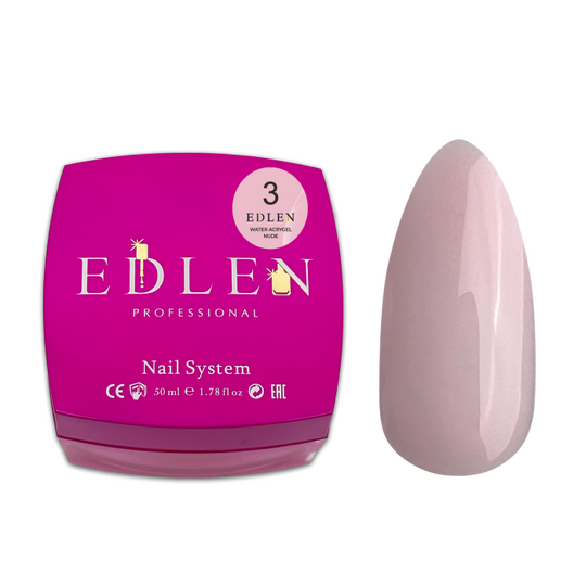 EDLEN. Water Acrygel, NUDE #03, Powder, 50 ml, рідкий гель, рожево-пудровий