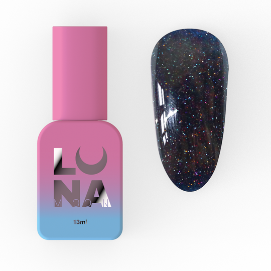 LUNAmoon. Light Acrygel #58 Deep purple with shimmer, 13 ml, світловідбиваючий рідкий гель для укріплення, глибокий фіолетовий з шимером